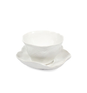 CERAMIC CLAIR CUP WITH SAUCER