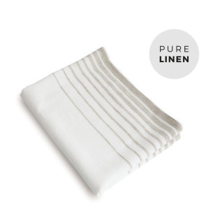 LINEN TABLECLOTH - WHITE MOCHA