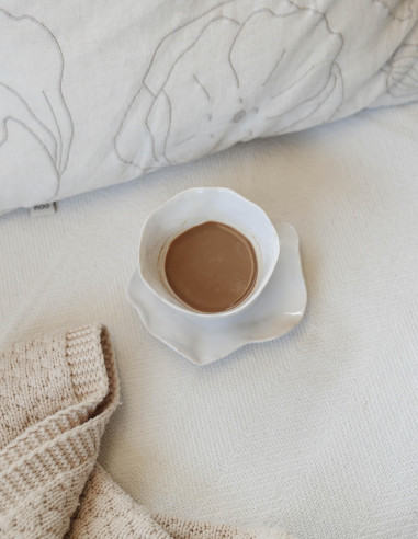 CERAMIC CLAIR CUP WITH SAUCER CERAMIC CLAIR CUP WITH SAUCER
