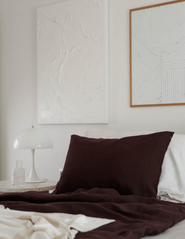 CHOCOLATE LINEN PILLOWCASE
