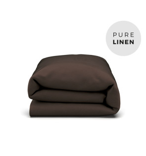 CHOCOLATE LINEN DUVET COVER
