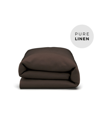 CHOCOLATE LINEN DUVET COVER