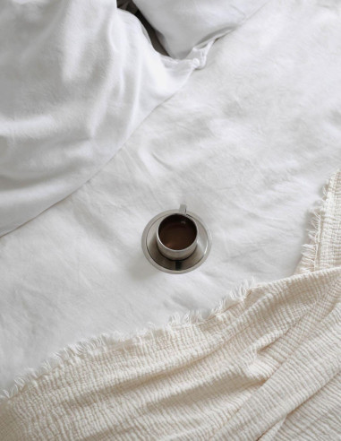 PURE WHITE LINEN DUVET COVER