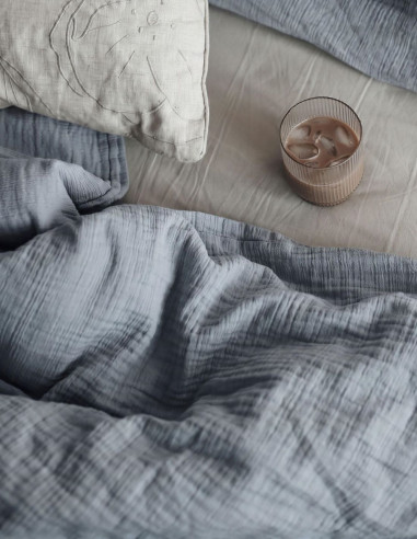 BLUE WHISPER MUSLIN DUVET COVER