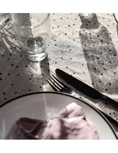 LINEN TABLECLOTH - PEPPER LINEN TABLECLOTH - PEPPER