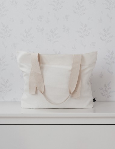 WHITE LINEN TOTE BAG WHITE LINEN TOTE BAG