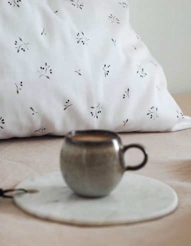 BLACK OLIVE TREE COTTON PILLOWCASE