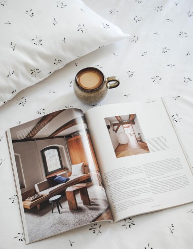 BLACK OLIVE TREE COTTON DUVET COVER