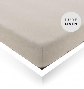 NATURAL LINEN FITTED SHEET