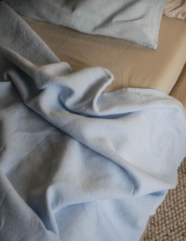 SOFT BLUE LINEN DUVET COVER SOFT BLUE LINEN DUVET COVER