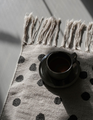 LADYBIRD COTTON RUG - BLACK DOTS LADYBIRD COTTON RUG - BLACK DOTS