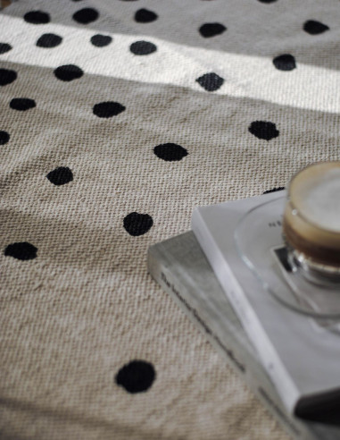 LADYBIRD COTTON RUG - BLACK DOTS LADYBIRD COTTON RUG - BLACK DOTS