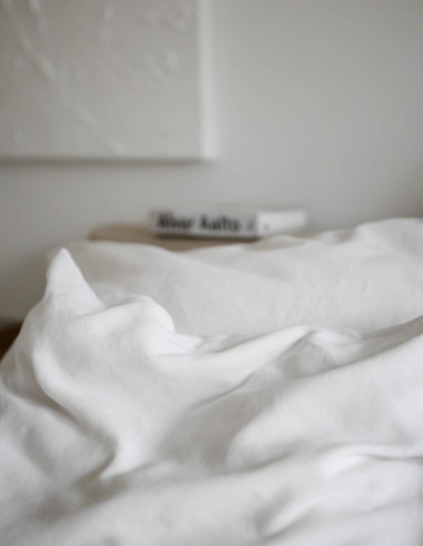 PURE WHITE LINEN PILLOWCASE