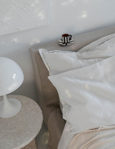 PURE WHITE LINEN PILLOWCASE