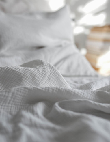 WHITE MUSLIN DUVET COVER