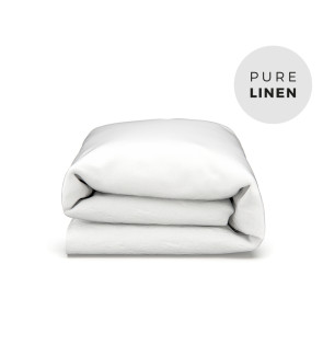 PURE WHITE LINEN DUVET COVER